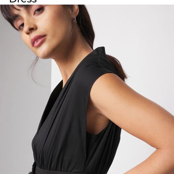 nwt white house black market belted poplin midi dress 2 4 6 8 - Picture 3 of 4